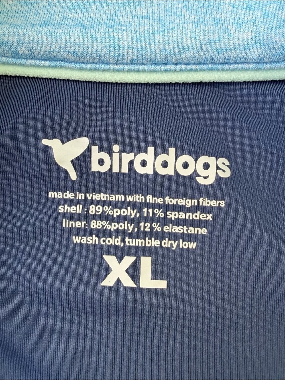 Birddogs Light Blue Heather Performance 1/4 Zip Golf Pullover Men’s Size XL - Picture 7 of 11